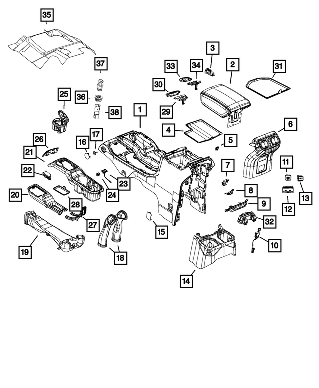 6AC68TX7AJ - Interior Trim: Console Armrest for Mopar Image image