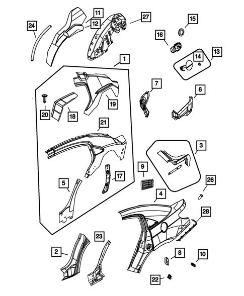 Aperture Panel and Pillar Supports for 2011 Chrysler 200 #0