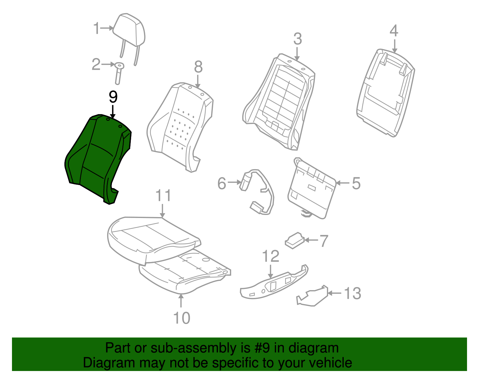 Seat Back Cover - BMW (52-10-2-997-201)