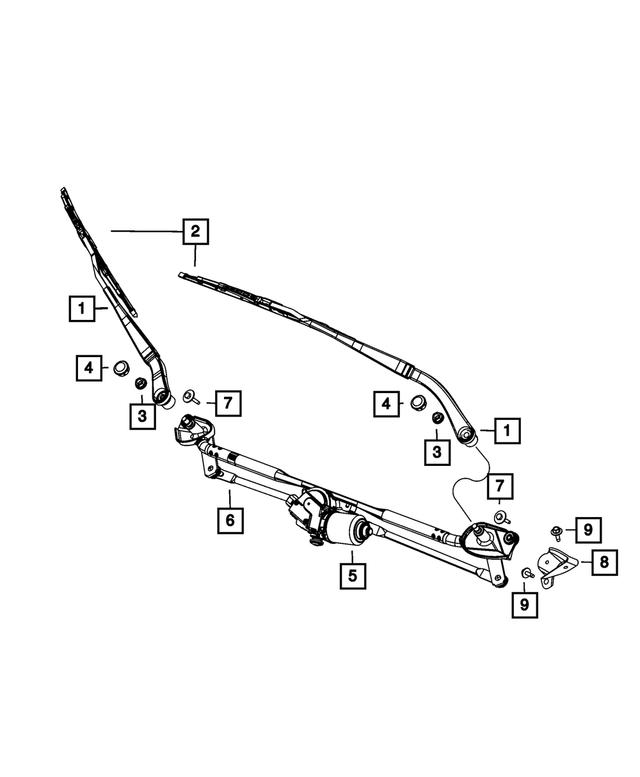 68044161AB - Electrical: Front Wiper Arm, Left for Mopar Image image
