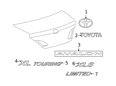 Exterior Trim - Trunk for 2006 Toyota Avalon #0