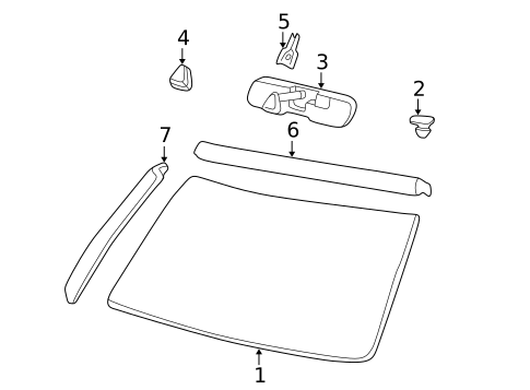 Glass - Windshield for 2008 Chevrolet Trailblazer #0