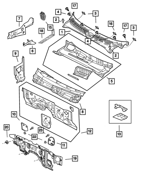Cowl & Dash Panel for 2003 Dodge Durango #0