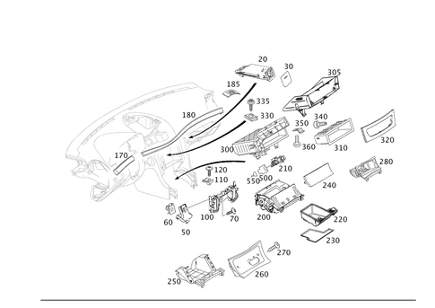 Wood Covering of Instrument Panel Pigeonhole and Ashtray for 2003 Mercedes-Benz E55 AMG #0