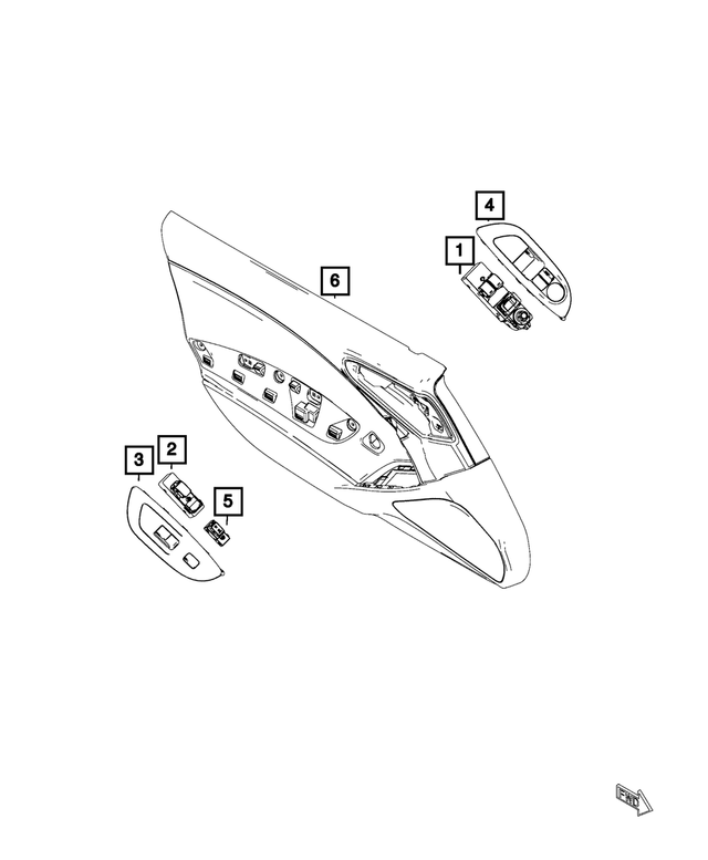 6JZ05U0DAA - : Power Window/door Lock Switch Bezel, Driver Side for Mopar Image