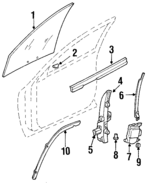 25732389 - Body: Door Glass for Oldsmobile: Aurora Image
