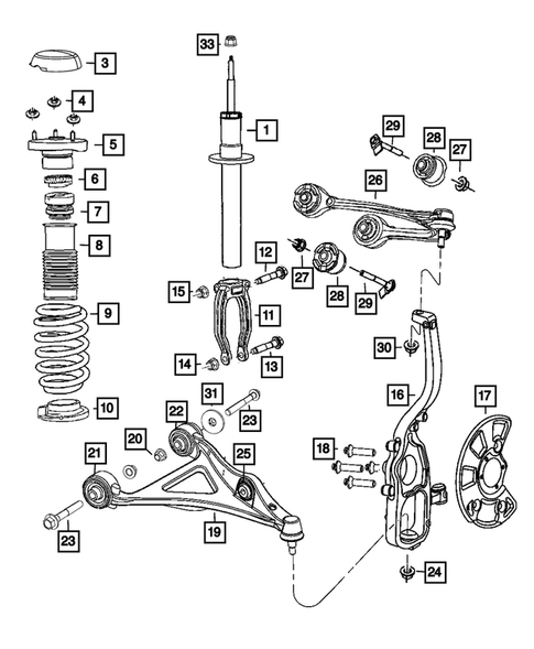 Front Suspension, Strut and Cradle for 2017 Dodge Challenger #1