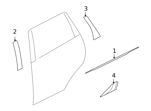 Exterior Trim - Rear Door for 2007 Mitsubishi Outlander #0
