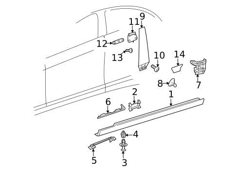 Exterior Trim - Pillars for 2010 Mercedes-Benz CLS63 AMG #0