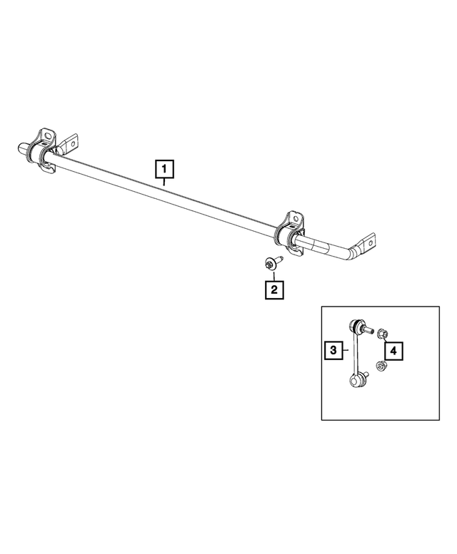 68303071AA - Rear Suspension: Rear Suspension Stabilizer Bar for Mopar Image