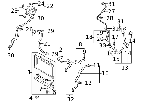 Radiator & Components for 2009 Mazda CX-9 #0