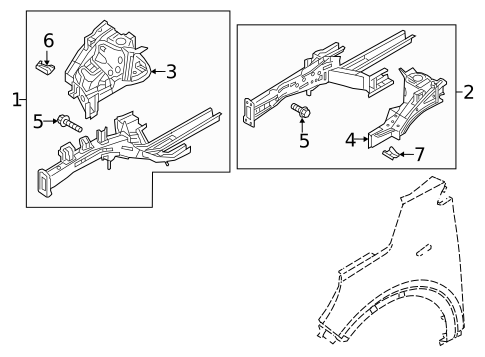 Structural Components & Rails for 2016 Kia Sorento #0
