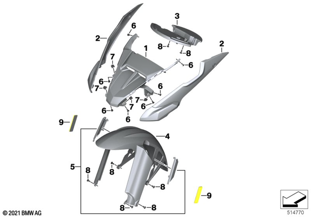 46618530543 - : Front Wheel Cover, Upper Left for BMW-Motorrad Image