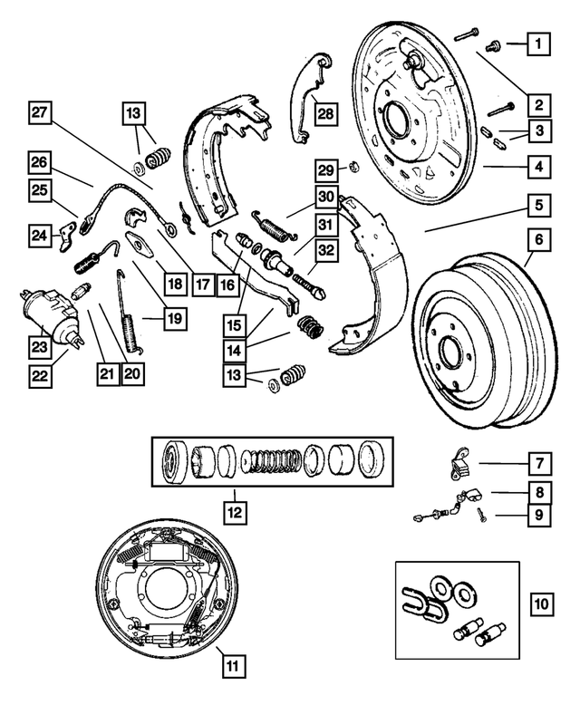 4856719AB - Service Brakes: Brake Backing Plate, Left for Mopar Image