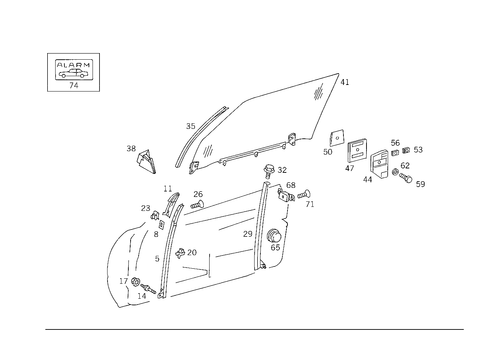 Front Door Windows for 1993 Mercedes-Benz 600SL #1