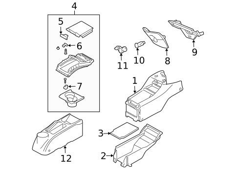 Center Console for 2003 Honda Civic #0