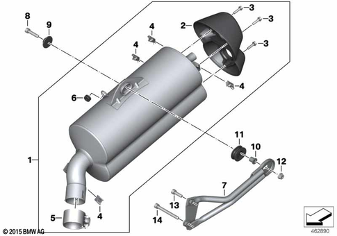 Exhaust System Parts with Mounts for 2016 BMW-Motorrad C 650 GT #0