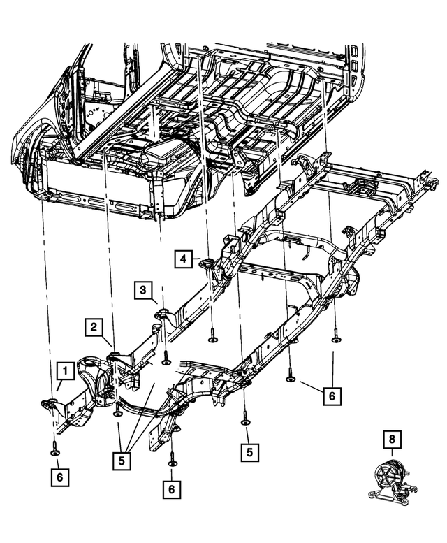 68505696AA - Frame, Bumper and Fascia: Body Hold Down Cushion for Mopar Image
