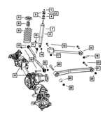 6104710AA - Front Suspension &amp; Drive: Hex Nut, Mounting for Chrysler: 300, Town &amp; Country | Dodge: Challenger, Charger, Durango, Grand Caravan, Magnum, Ram 2500, Ram 3500 | Jeep: Compass, Gladiator, Grand Cherokee, Patriot, Wrangler | Ram: 1500, 2500, 3500 Image