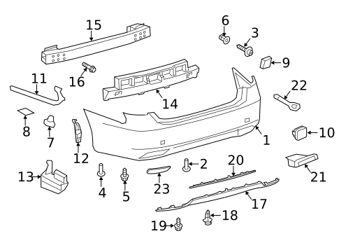 Bumper & Components - Rear for 2013 Lexus LS460 #0
