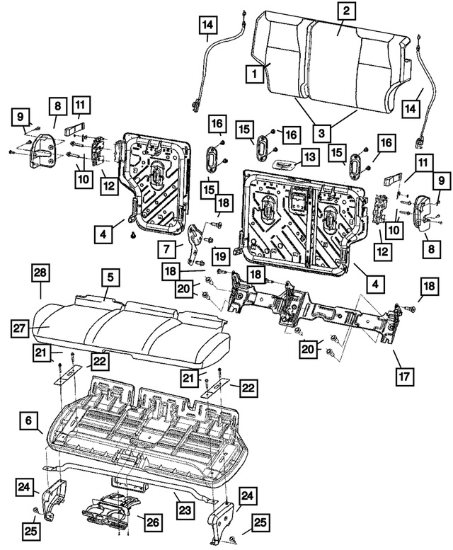 « 1JH171DVAA – Interior Trim : Dossier De Siège Arrière Housse pour Mopar Image »
