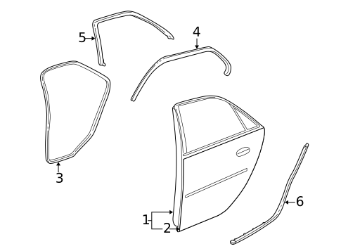 Door & Components for 2005 Cadillac CTS #1