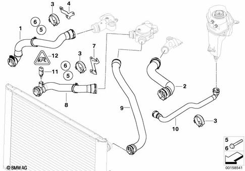 Cooling System Coolant Hoses for 2009 BMW M5 #0