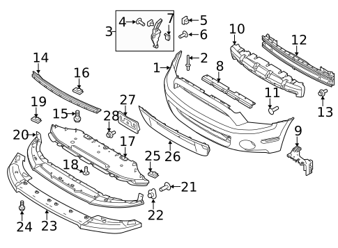 Bumper & Components - Front for 2013 Ford Mustang #0