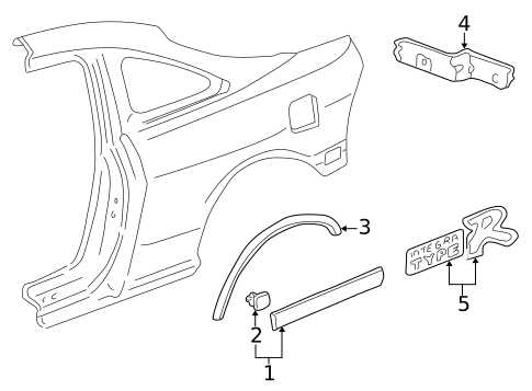 Exterior Trim - Quarter Panel for 1996 Acura Integra #0