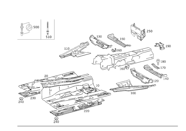 2096190138 - Substructure: Cover for Mercedes-Benz: CLK320, CLK350, CLK500, CLK55 AMG, CLK550, CLK63 AMG Image image