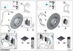 34218847062 - Brakes: Repair Kit, Brake Pads for BMW: 528i, 528iX, 535d, 535dX, 535i, 535iX, Hybrid 5, i8, X3 28dX, X3 28i, X3 28iX, X3 35iX, X4 28iX, X4 35iX, X4 M40iX, Z4 35is Image image