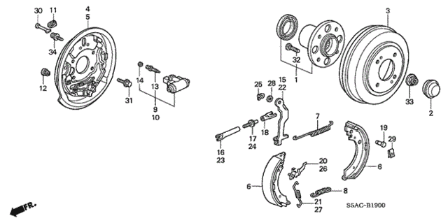 Rear Brake (1) for 2005 Honda Civic #0