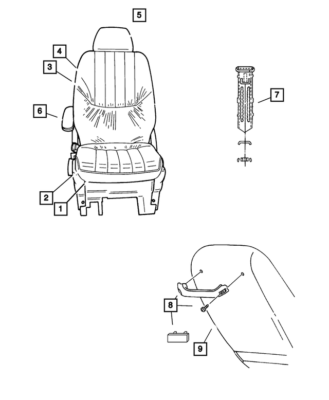 UD741J3AA - Interior Trim: Seat Armrest, Right for Mopar Image