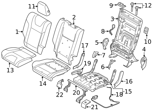Rear Seat Components for 2016 Ford Escape #1