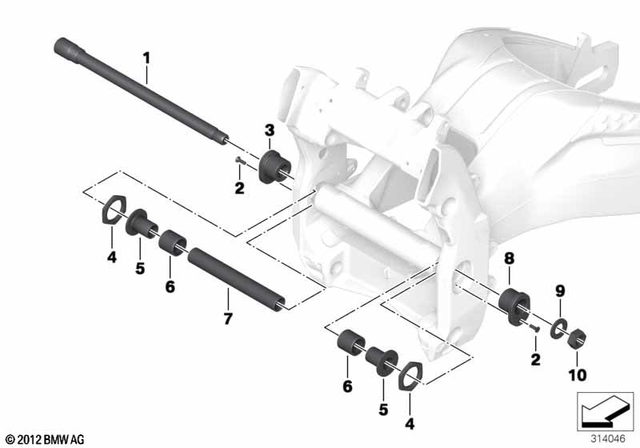 33358528769 - Rear Axle, Rear-Wheel Drive, Suspension: Swinging Fork Pivot -  for BMW-Motorrad Image