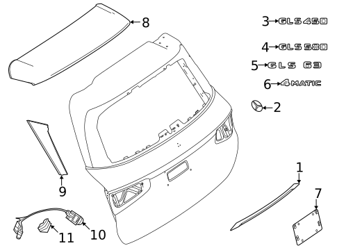 Exterior Trim - Lift Gate for 2021 Mercedes-Benz GLA35 AMG #1