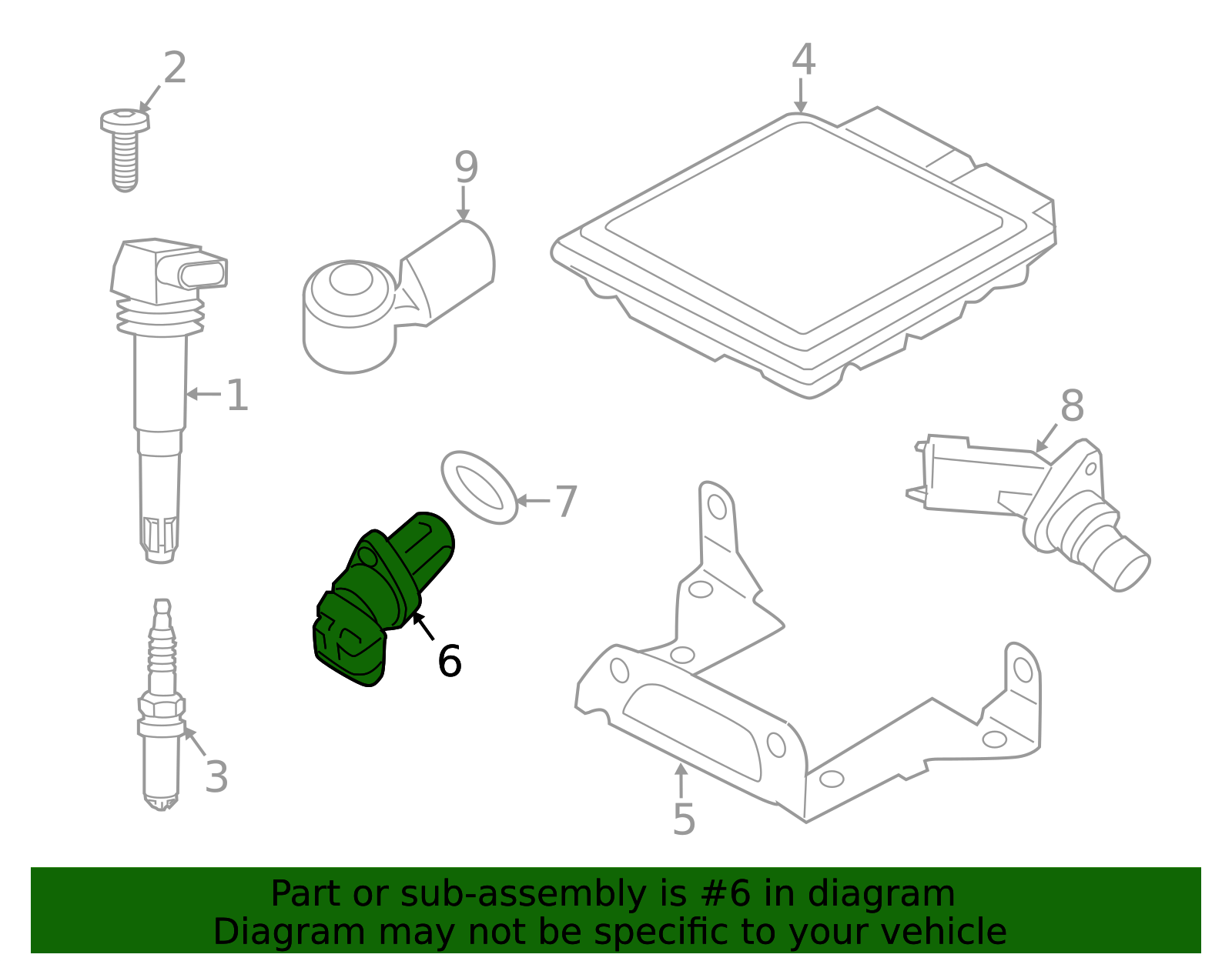 2014-2019 Porsche 911 Engine Camshaft Position Sensor 991-606-106-10 ...