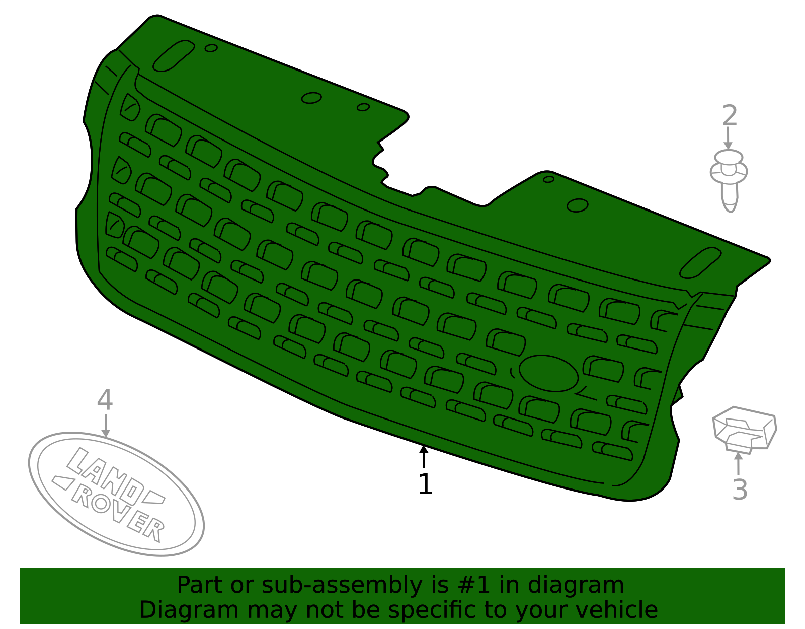 Genuine OEM Grille Part# LR173774 Fits 2022-2023 Land Rover Range