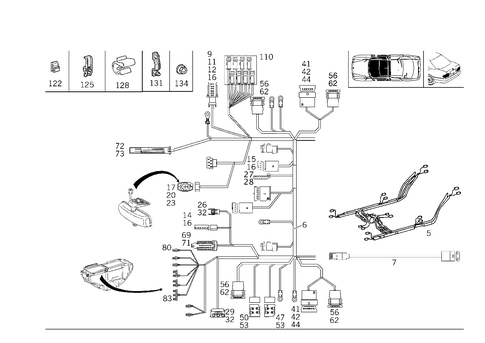 Frame Floor Unit Main Cable Harness for 1998 Mercedes-Benz E430 #0