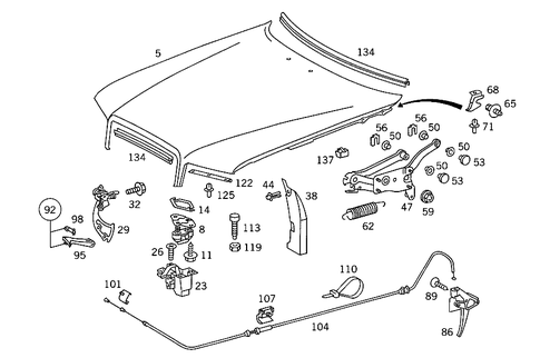 Engine Hood for 1993 Mercedes-Benz 300SE #0