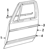 55154552 - Body: Door Shell for Dodge: D100, D150, D250, D350, Ramcharger, W100, W150, W250, W350 Image