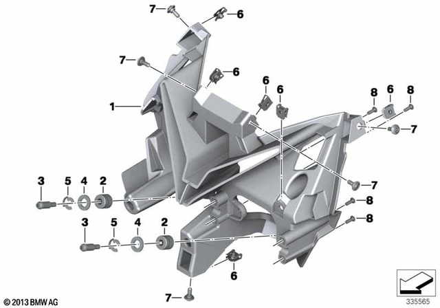 46638525358 - Frame and Mounting Parts: Front Panel Carrier -  for BMW-Motorrad Image