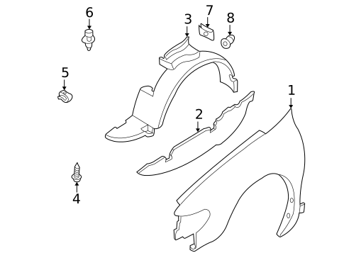 Fender & Components for 2002 Nissan Quest #0