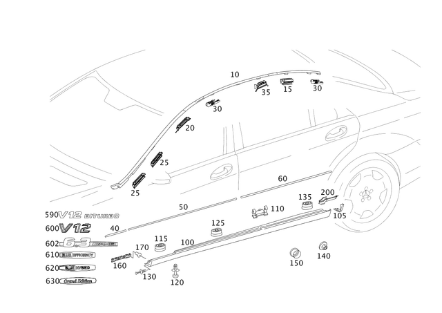9912370 - Covering and Lining: Fastening Clip for Mercedes-Benz Image image
