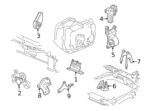 Engine & Trans Mounting for 2002 Pontiac Grand Am #0