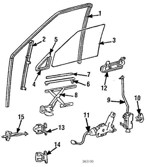 Glass - Front Door for 1990 Dodge Colt #0