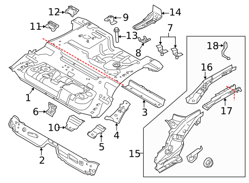 Rear Floor & Rails for 2013 Mazda 2 #0