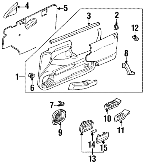 Interior Trim - Front Door for 1999 Honda Passport #0