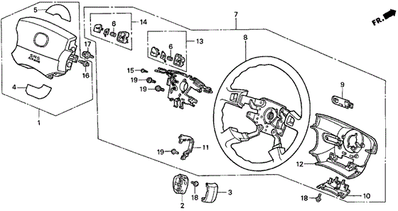 Steering Wheel (1) for 1997 Acura CL #0