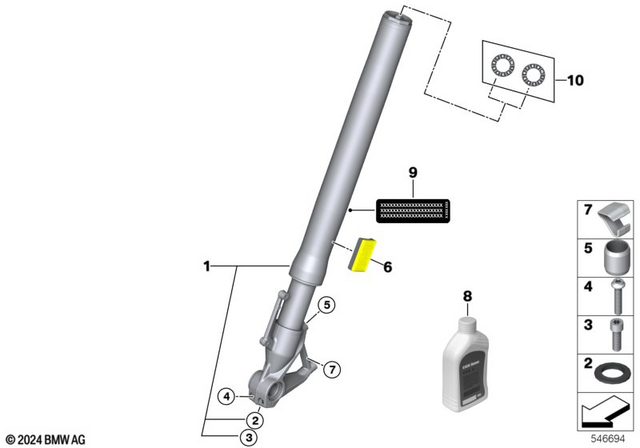 31429444964 - Front Axle, Front Suspension: Gasket Ring -  for BMW-Motorrad Image image